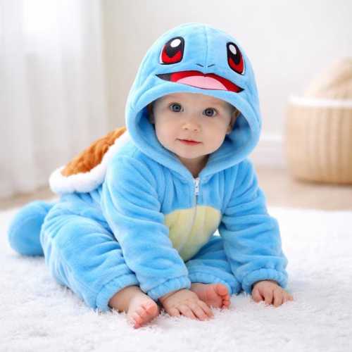 Blue Anime Turtle Baby Costume – Hooded Anime Romper