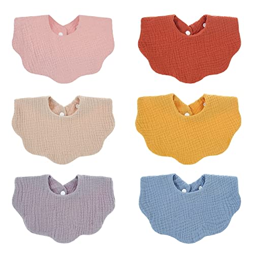 DOSMINE Muslin Baby Bibs for Drooling and Teething Newborn Drool Bibs for Baby Girl Boy