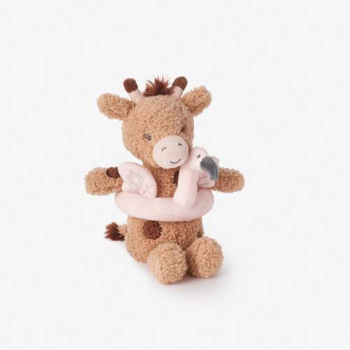 Giraffe Plush Toy with Flamingo Floaty Rattle – Elegant Baby