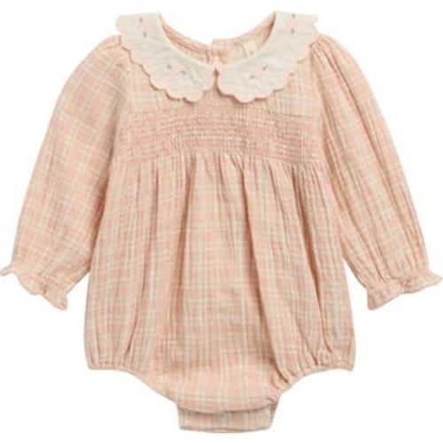 Callie Embroidered Collar Romper, 6-12M