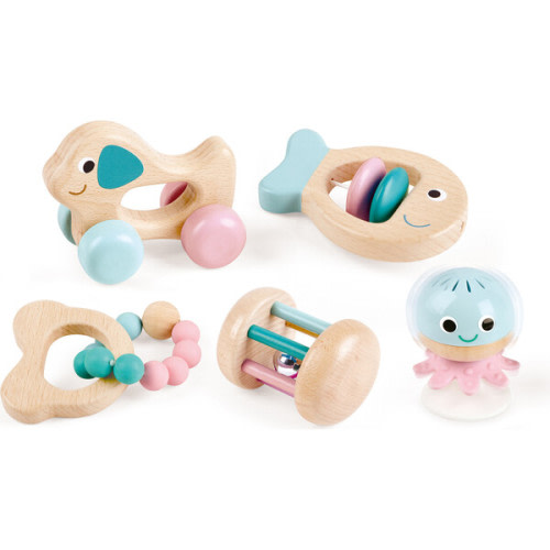 : Wooden Multi-Stage Sensory 5 PC Gift Set for Toddlers - Hape | Maisonette