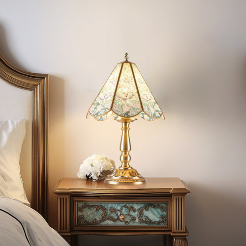 House of Hampton® 18" Vintage Table Flower Lamp, 60W Retro Glass Vintage Desk Flower Lamp with Switch Controlled, E26 Table Lamp Holder Home Decor Night Stand Lamp Suitable for Living Room, Bedroom，Tiffany style lamp & Reviews | Wayfair