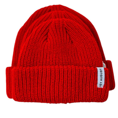 Thick knit Beanie in Cardinal