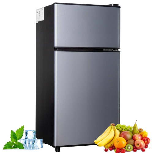 2.9 Cu.Ft Mini Fridge Freezer, 2 Door Small Refrigerator, 7 Level Adjustable Thermostat Freezer Fridge for Living Room, Kitchen and Apartment, Black Blue