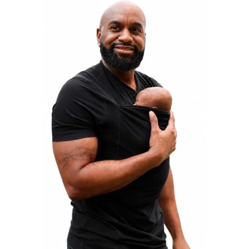 Lalabu The Dad Shirt | Hands-Free Baby Carrier for Dads - Black - 3XL | CPSC Compliant Carrier Shirt with Kangaroo Pouch - Engineered for Bonding, Safety, & Comfort for Newborns Up to 15 Lbs.