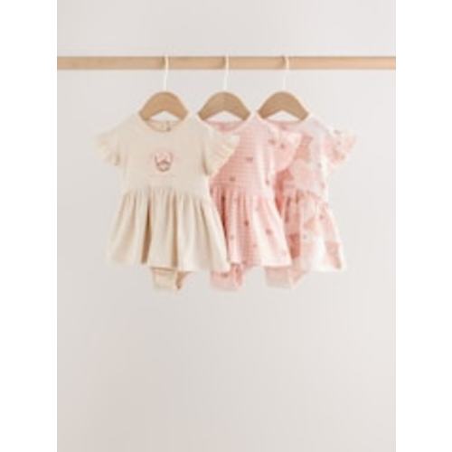 Buy Pink Bear Embroidered Jersey Baby Rompers 3 Pack from Next USA