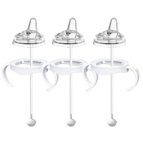 Sippy Cup Conversion Kit Compatible with Philips Avent Natural Baby Bottles, Spout Soft top and Weighted Ball Sippy Cup Transition Kit with Handles, 6m+ Pack of 3