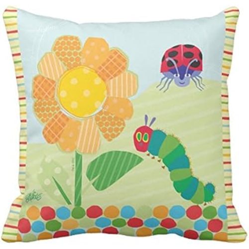 UOOPOO The Very Hungry Caterpillar, Good Morning Sunshine Throw Pillow Case Square 16 x 16 Inches Soft Cotton Canvas Home Decorative Wedding Cushion Cover for Sofa and Bed Print On One Side