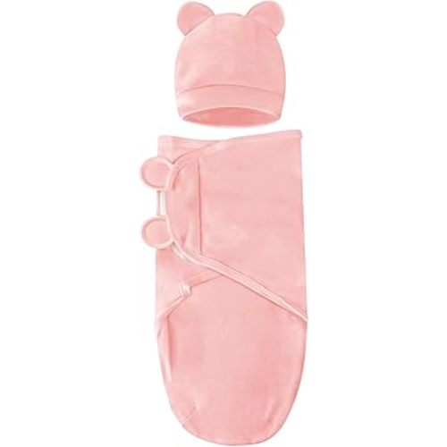 Baby Swaddle Sleep Sacks with Hats for 0-3 Months Baby Swaddle Blanket Wrap Newborn Swaddles Sack for Baby Boy Girl
