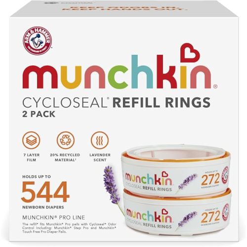 Munchkin CycloSeal Arm & Hammer Diaper Pail Refill Rings, 2 Pack