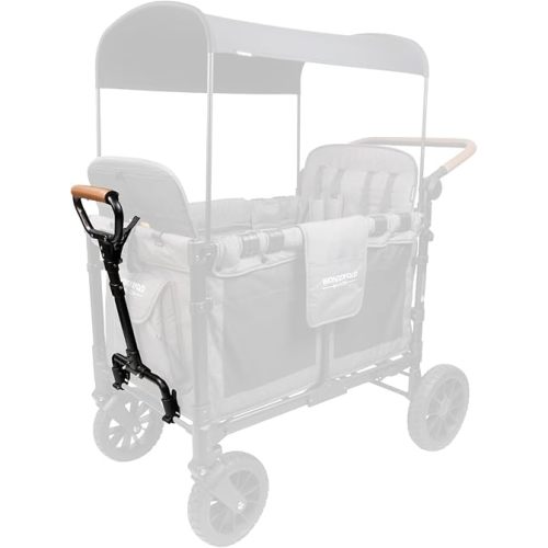 WonderFold Stroller Wagon Pull Handle - Adjustable Height Handle with Faux Leather Grip - Easy-Install Wagon Attachment - Compatible with W- & L-Series Models