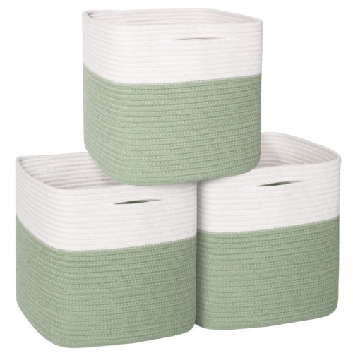 Dovecove 3-Pack Foldable Fabric Cube Storage Bins with Reinforced Handles, Collapsible Closet Organizer Bins for Shelves, Clothes and Toys (Set of 3) & Reviews | Wayfair