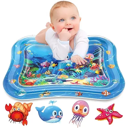 Infinno Inflatable Tummy Time Mat Premium Baby Water Play Mat for Infants and Toddlers Baby Toys for 3 to 24 Months, Strengthen Your Baby's Muscles, Portable