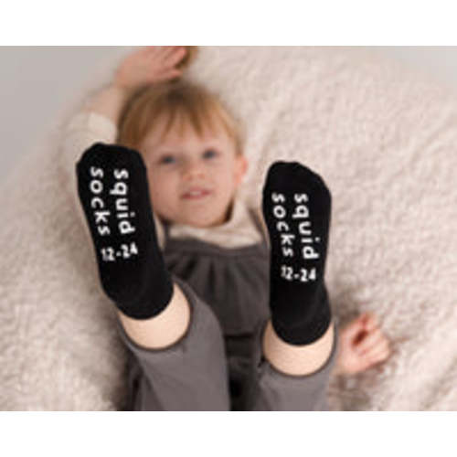Squid Socks - Socks that stay on! Size 6-12 Months, Black