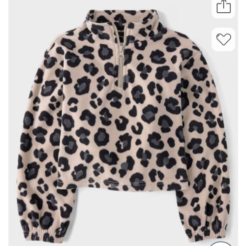 Girls Long Sleeve Print Microfleece Half Zip Pullover - PINK | The Children's Place