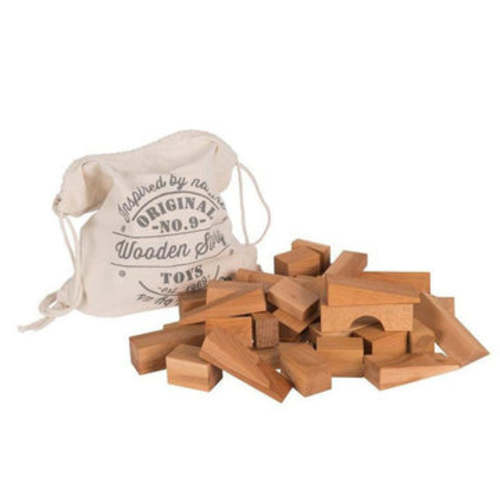 Wooden Story Wood Blocks in a Sack– Hazel & Fawn