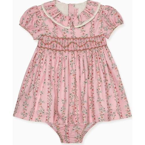 Pink Garland Floral Sara Baby Girl Hand-Smocked Set - 6M