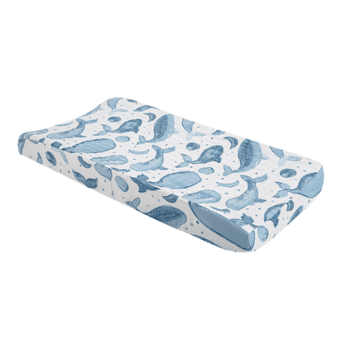 Caspian Quilted Change Pad Cover - Whale