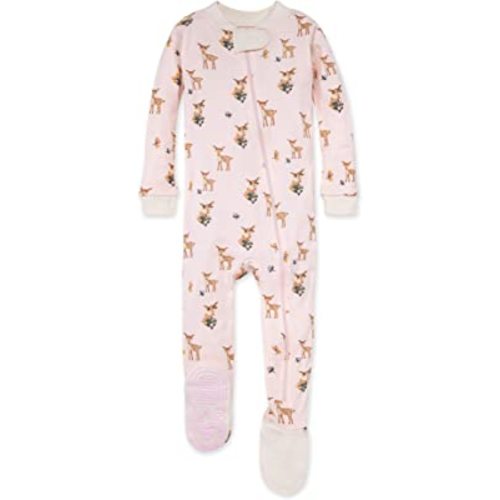 Burt's Bees Baby Girls' Snug Fit One-Piece Footed Non-Slip Sleeper Pajamas