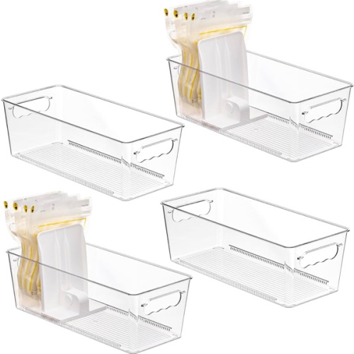 Amazon.com : Vtopmart 4 Pack Breast Milk Storage Bags Container with Adjustable Dividers | BPA-free PET Plastic, With 2 Manual Snap-in Adjustable Dividers, FIFO System, Beyond Breast Milk, For Whole Kitchen : Baby