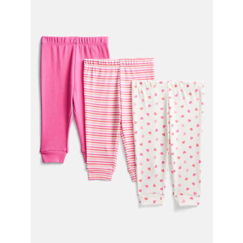 Wonder Nation Baby Girls Pull-On Pants, 3-Pack, Sizes 0/3M-6/9M