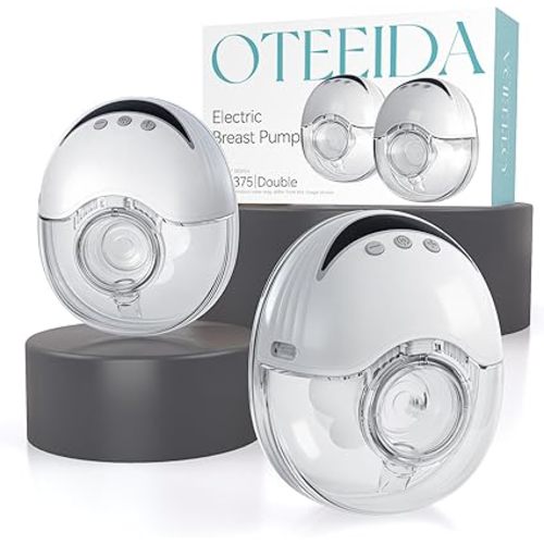 Hands Free Breast Pump Wearable MY-375 - Strong Suction, Low Noise, Portable Electric Breast Pump with 4 Mode & 12 Levels - 19/21/24mm Insert/Flange, 2 Pack (White)