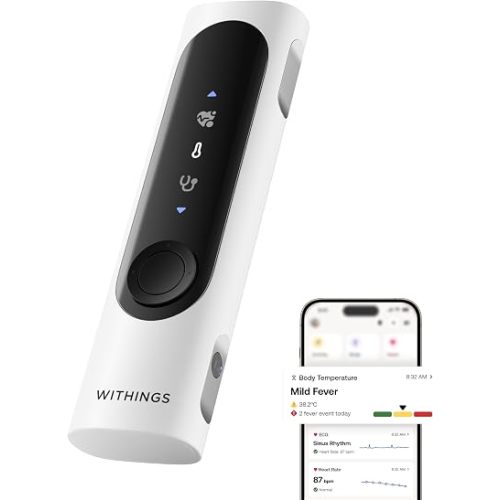 WITHINGS BeamO - Contactless Smart Thermometer, ECG Monitor, Stethoscope