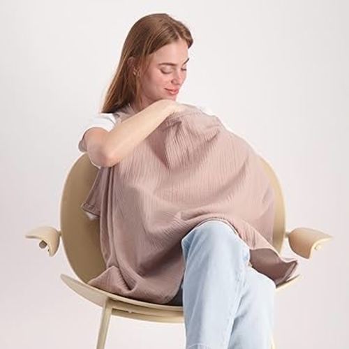 San Francisco Baby Nursing Cover – Breathable Breastfeeding Cover for Nursing, 360° Nursing Cover Up for Breastfeeding, Privacy Nursing Covers, Nursing Blanket for Breastfeeding – White Alyssum