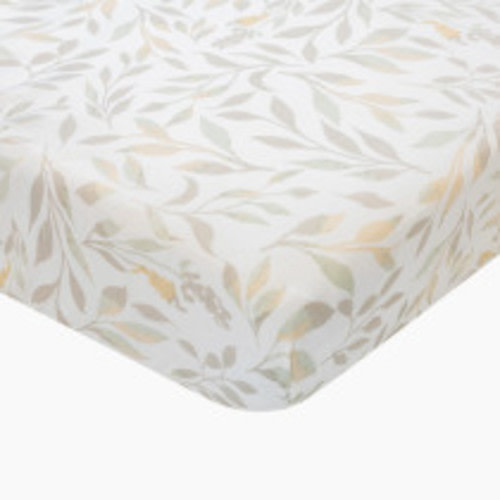 Crane Baby Cotton Sateen Crib Fitted Sheet - Willow Multi-Color Leaf