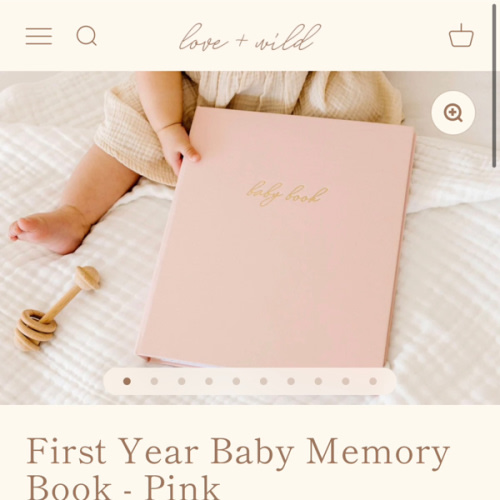 First Year Baby Memory Book - Pink