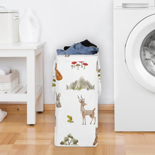 Sweet Jojo Designs Watercolor Woodland Forest Animals Foldable Laundry Hamper with Handles by Sweet Jojo Designs | Wayfair