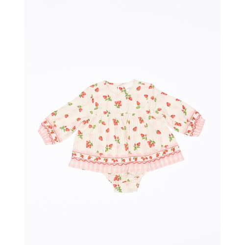 Poppy Romper - Strawberries and Cream