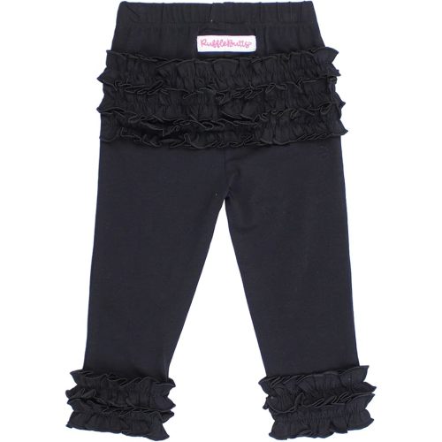 RuffleButts Baby-Toddler-Girls Ruffle Leggings - Soft Knit Ankle Length Leggings
