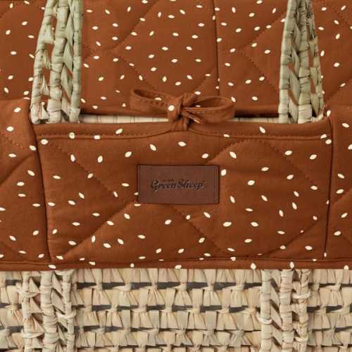 Natural Terracotta Rice Quilted Moses Basket Replacement Liner ‐ The Little Green Sheep