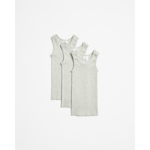 Baby Organic Cotton Unisex Vests 3 Pack - Grey Marle