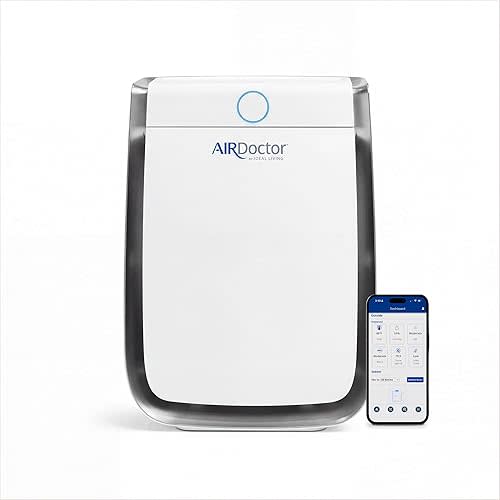 AIRDOCTOR AD3500 Smart App Air Purifier. Cleans Bedrooms, Large Rooms Up to 2,520 ft2. Remove Allergens, Smoke, Dust, Mold, Pet Hair, Odors, Pollen. Hospital-Grade UltraHEPA, Premium Carbon Filtration