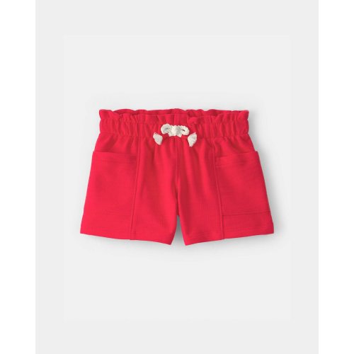 Baby Girl French Terry Shorts - Red | Carter's