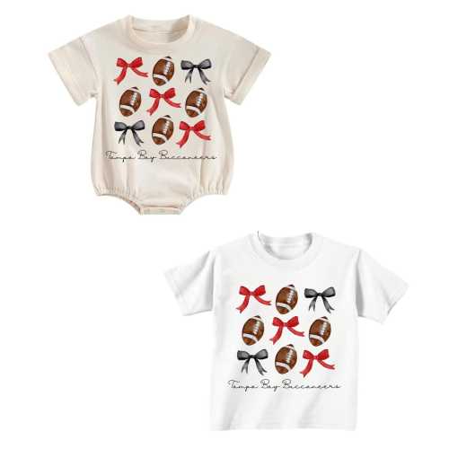 Oversized Baby Girl Bubble Romper Personalized NFL Football Team