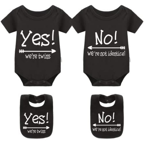 YSCULBUTOL Baby Twins Bodysuit - Identical Twins Set, Boys & Girls Clothes