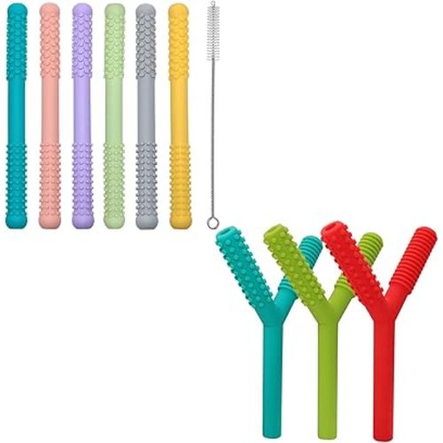 6 Pack Baby Teething Toys 6 to 12 Months + 3 Pack Y Shape Baby Teether Toy