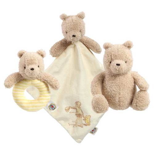 Winnie The Pooh 100 Years Soft Toy, Comforter and Rattle Gift Set