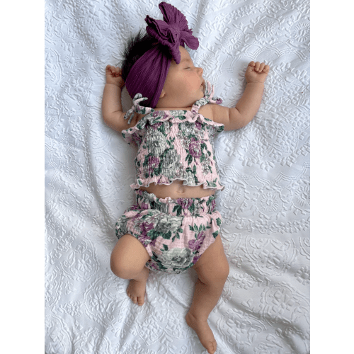 Muslin Smocked Ruffle Top & Bloomer, Blissful Blossoms