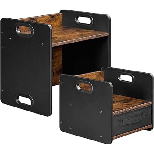 HOOBRO Weaning Table and Chair Set, Toddler Table and Chair Set, Furniture for Kids 1-3 Year Old, Kids Table and Chair for Reading, Rustic Brown and Black BF38JD01