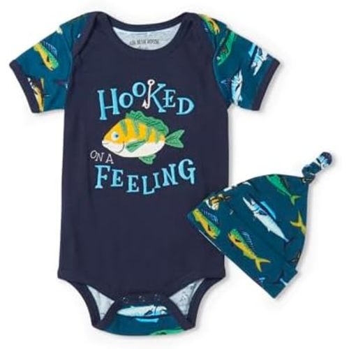 Little Blue House Baby Bodysuit with Hat