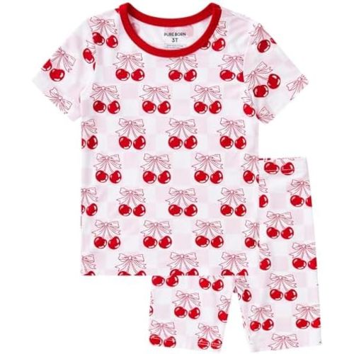 pureborn Baby Toddler Kids Girl Viscose from Bamboo Pajamas Set Pjs 2pcs 18M -7Y