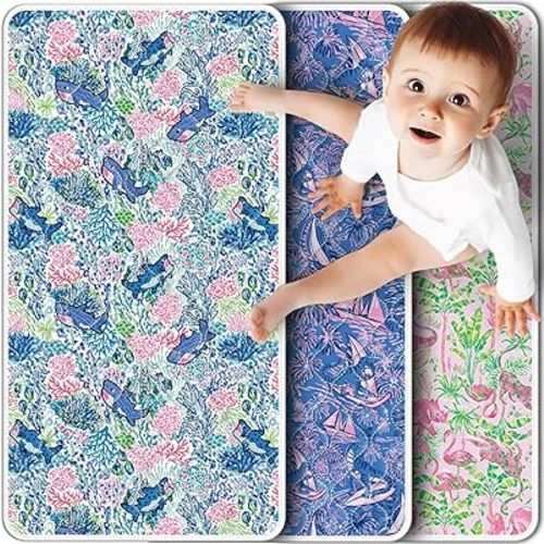 Portable Diaper Changing Pad Viscose from Bamboo 3 Pack, Foldable Waterproof Baby Changing Mat, Absorbent Machine Washable Diaper Bag Travel Essential, Newborn Baby Changer, 27.5x14