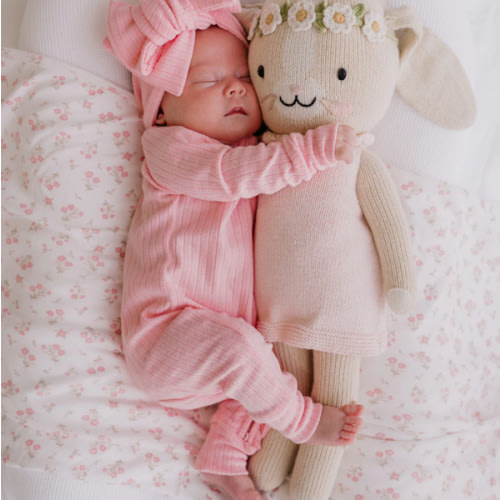 Frill Zip Romper | Peony Rib Pointelle – Little and Fern