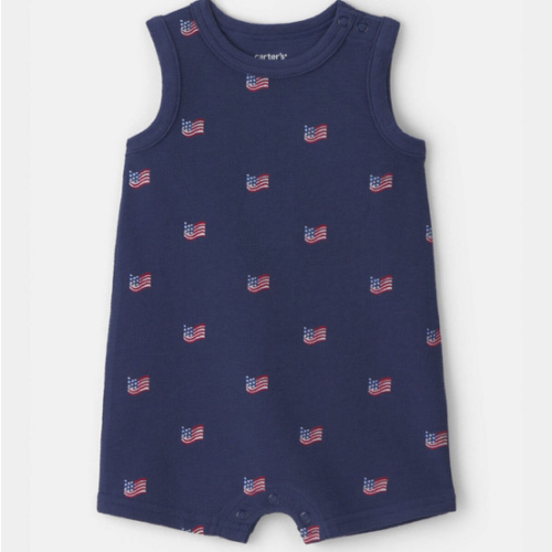Baby American Flag Sleeveless Romper - Navy Blue | Carter's