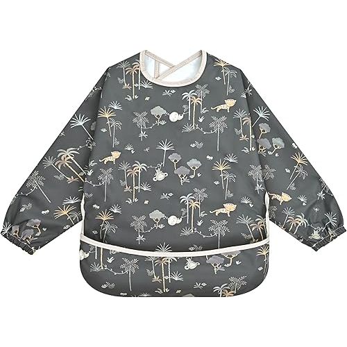 Little Dimsum Mess-Proof Baby Bibs|Infant Toddler Long Sleeve Waterproof Feeding Smock