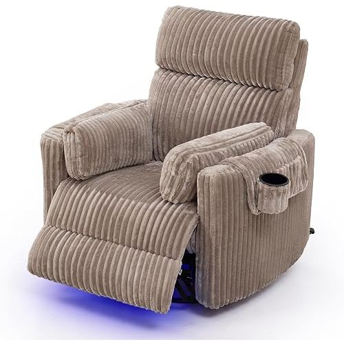 Dual Motor Power Recliner Chair, Swivel Glider Chair for Nursery
